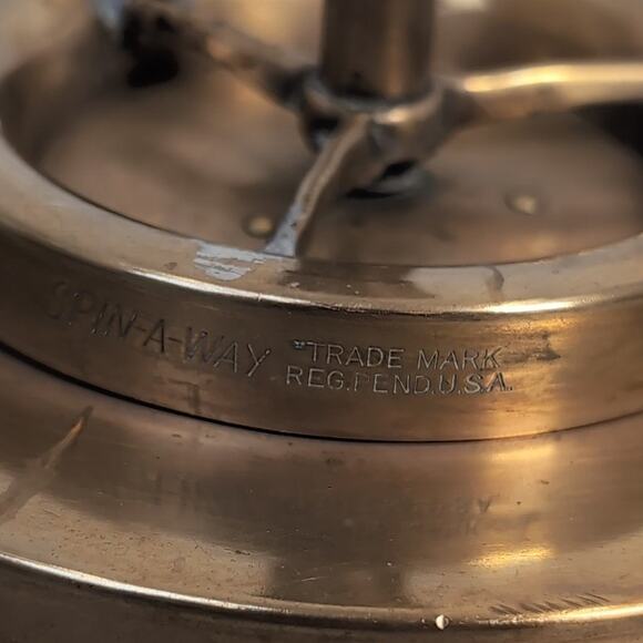 Vintage Brass Ashtray Spin-A-Way Push Down Disposal MCM 1950s Spinning Copper - Picture 4 of 10